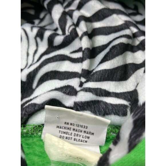 Green Washington DC Mens Large Hoodie With Zebra Print Lining By DC - Picture 11 of 13